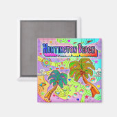 Huntington Beach Vacances Magnet cible (Recto/Verso)