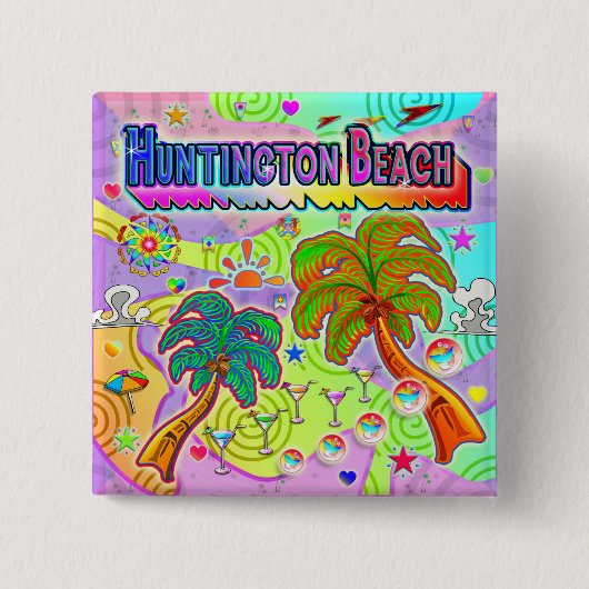 Huntington Beach Vacation Target Button (Voorkant)