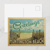 Huntington Beach Vintage Travel Briefkaart (Voorkant / Achterkant)