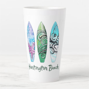 Huntington Beach Watercolor Surfboards Latte Mok