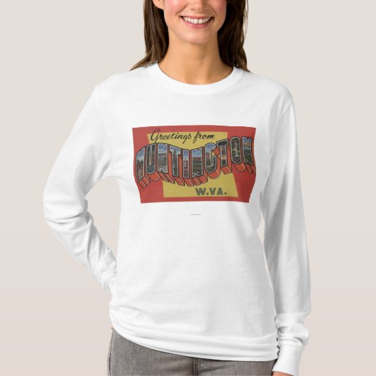 Huntington, West Virginia - Grote Letter-scènes T-shirt (Voorkant)