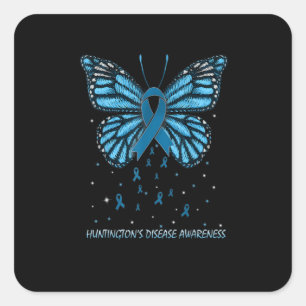 Huntington's Disease Awareness Butterfly Vierkante Sticker