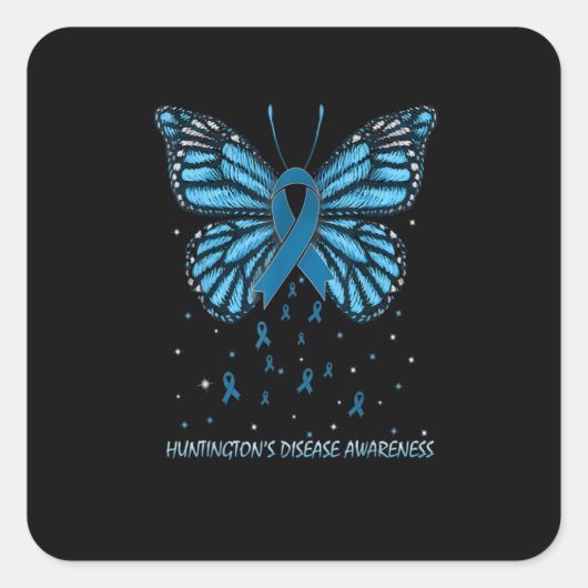 Huntington's Disease Awareness Butterfly Vierkante Sticker (Voorkant)