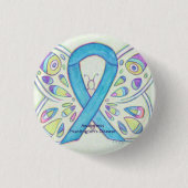Huntington's Disease Butterfly Awareness Pin Ronde Button 3,2 Cm (Voorkant)