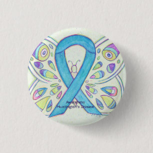 Huntington's Disease Butterfly Awareness Pin Ronde Button 3,2 Cm