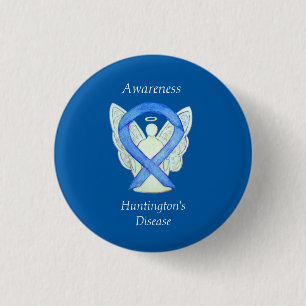 Huntington's Ziektebewustzijn Ribbon Angel Pin Ronde Button 3,2 Cm