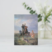 Huntsman met de Borzois, 1872 Briefkaart (Staand voorkant)