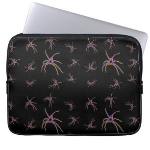 Huntsman Spiders Art on Black, Laptop Sleeve