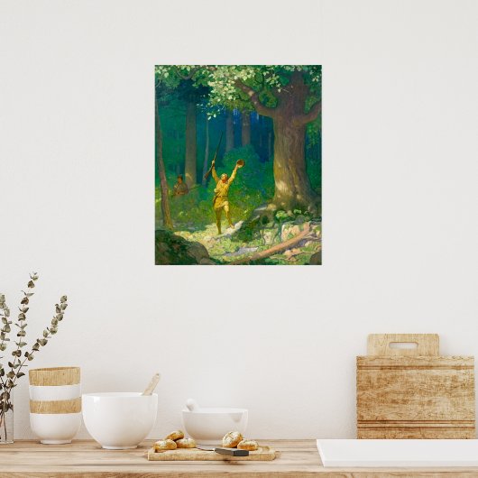 Huntsman van Newell Convers Wyeth Poster (Keuken)