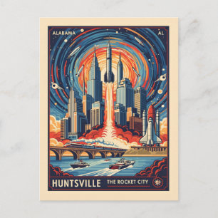 Huntsville Alabama Rocket City Futuristische Ruimt Briefkaart