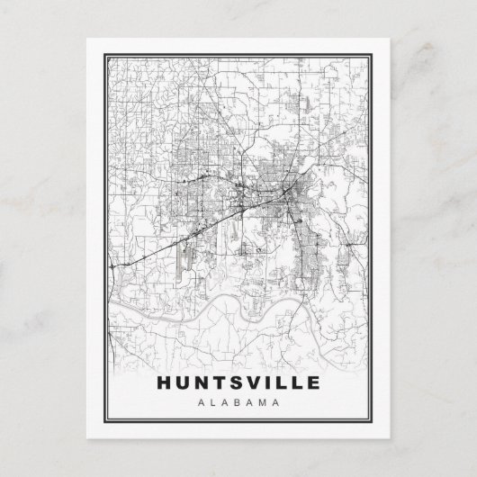 Huntsville Map Feestdagenkaart (Voorkant)