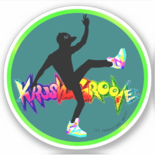 Hupphopdancer KrushGroove neon ronde sticker