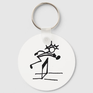 Hurdler Stickman Track and Field Sleutelhanger