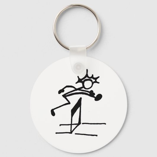 Hurdler Stickman Track and Field Sleutelhanger (Voorkant)