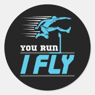 Hurdles die je gebruikt voor het vliegveld Hurdler Ronde Sticker