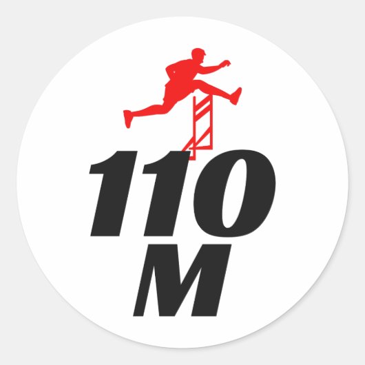 Hurdles Hurdling Hurdler Running Runner Athletles Ronde Sticker (Voorkant)
