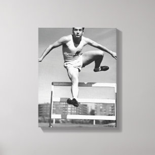 Hurdling Canvas Afdruk