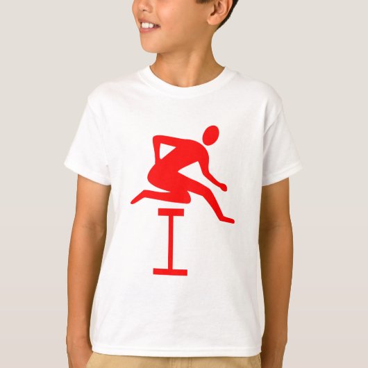 Hurdling - rood t-shirt (Voorkant)