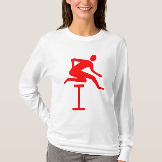 Hurdling - rood t-shirt (Voorkant)