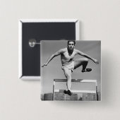 Hurdling Vierkante Button 5,1 Cm (Voorkant /achterkant)