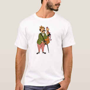 Hurdy Gurdy Man met aap en cordion T-shirt