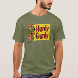 Hurdy Gurdy Man met aap en cordion T-shirt