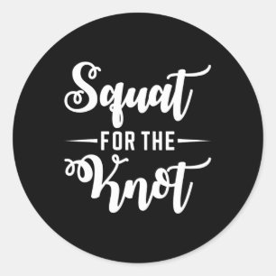 Hurken Voor De Knoop Trouw Fitness Bruid Bruidegom Ronde Sticker