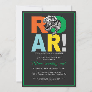 Hurlement de T-Rex Invitation d'anniversaire de