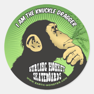 Hurling Monkey Window Ronde Sticker