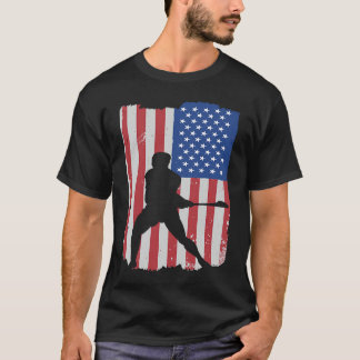 Hurling Player American Flag T-shirt