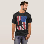 Hurling Player American Flag T-shirt (Voorkant volledig)
