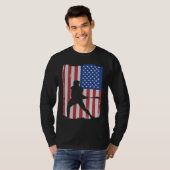 Hurling Player American Flag T-shirt (Voorkant volledig)