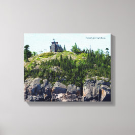 Huron Island, brede hoekcanvasafdruk vuurtoren Canvas Afdruk