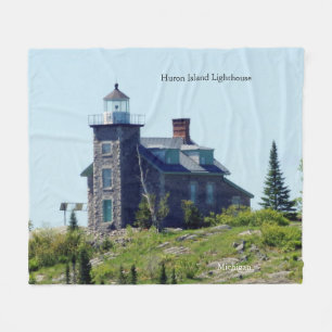 Huron Island Lighthouse fleece deken