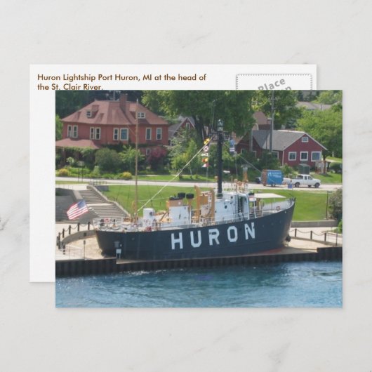 Huron Lightship Port Huron, MI St. Clair Briefkaart (Voorkant / Achterkant)