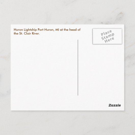 Huron Lightship Port Huron, MI St. Clair Briefkaart (Achterkant)