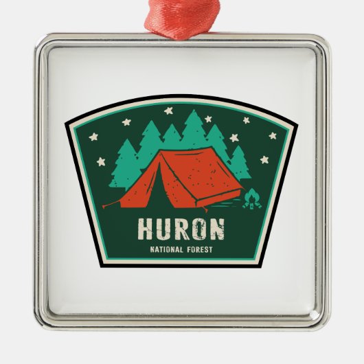 Huron National Forest Camping Metalen Ornament (Voorkant)