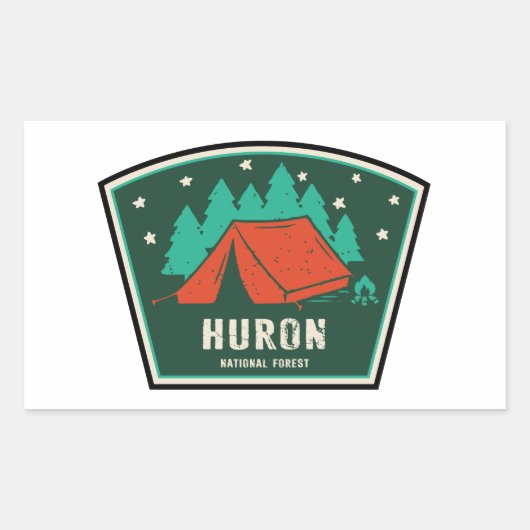 Huron National Forest Camping Rechthoekige Sticker (Voorkant)
