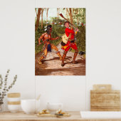 Huron Warrior (indiaans-Indiaans) Poster (Keuken)
