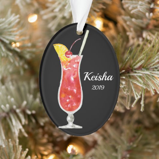 Hurricane Cocktail, gepersonaliseerd Ornament (Boom)