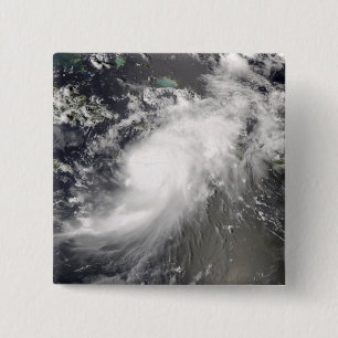 Hurricane Gustav over Hispaniola Vierkante Button 5,1 Cm