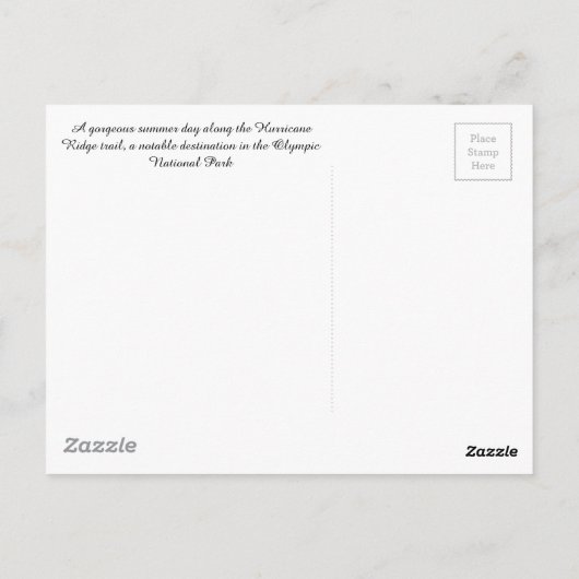 Hurricane Ridge - Carte postale du parc national o (Dos)