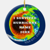 HURRICANE SURVIVOR, gepersonaliseerde herdenking Keramisch Ornament (Achterkant)