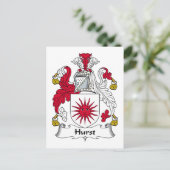 Hurst Family Crest Briefkaart (Staand voorkant)