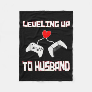 Husband Bruid Gamer Grafische Kunst Niveau Verhoge Fleece Deken