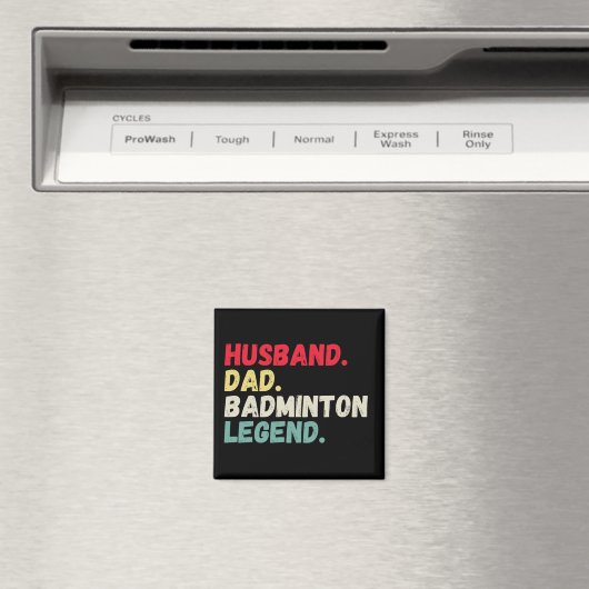 Husband dad badminton legende retro grappig magneet (Insitu (Vaatwasser))