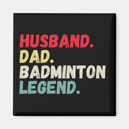 Husband dad badminton legende retro grappig magneet (Voorkant)