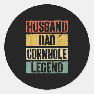 Husband Dad Cornhole Legend Ronde Sticker