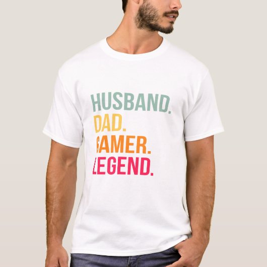 Husband Dad Gamer Legend T-shirt (Voorkant)