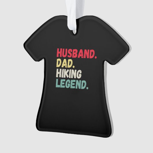 Husband dad hiking legende retro Kerstannament Ornament (voorkant)